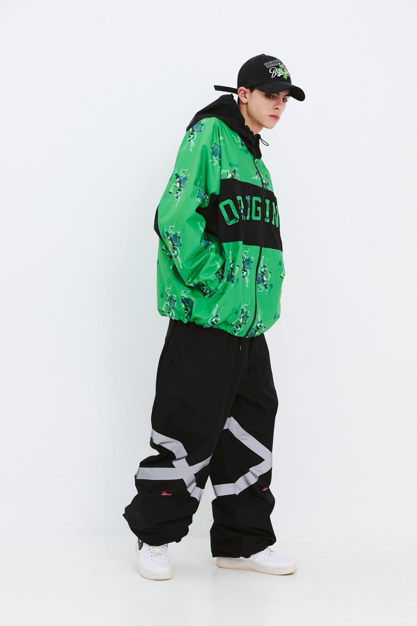 BSRABBIT 3D TRIPPY RB HOODED JACKET GREEN BSR2425FWJK106