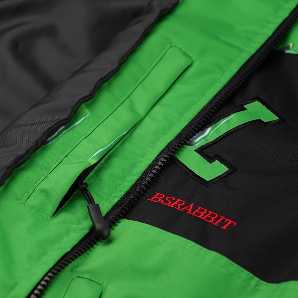 BSRABBIT 3D TRIPPY RB HOODED JACKET GREEN BSR2425FWJK106