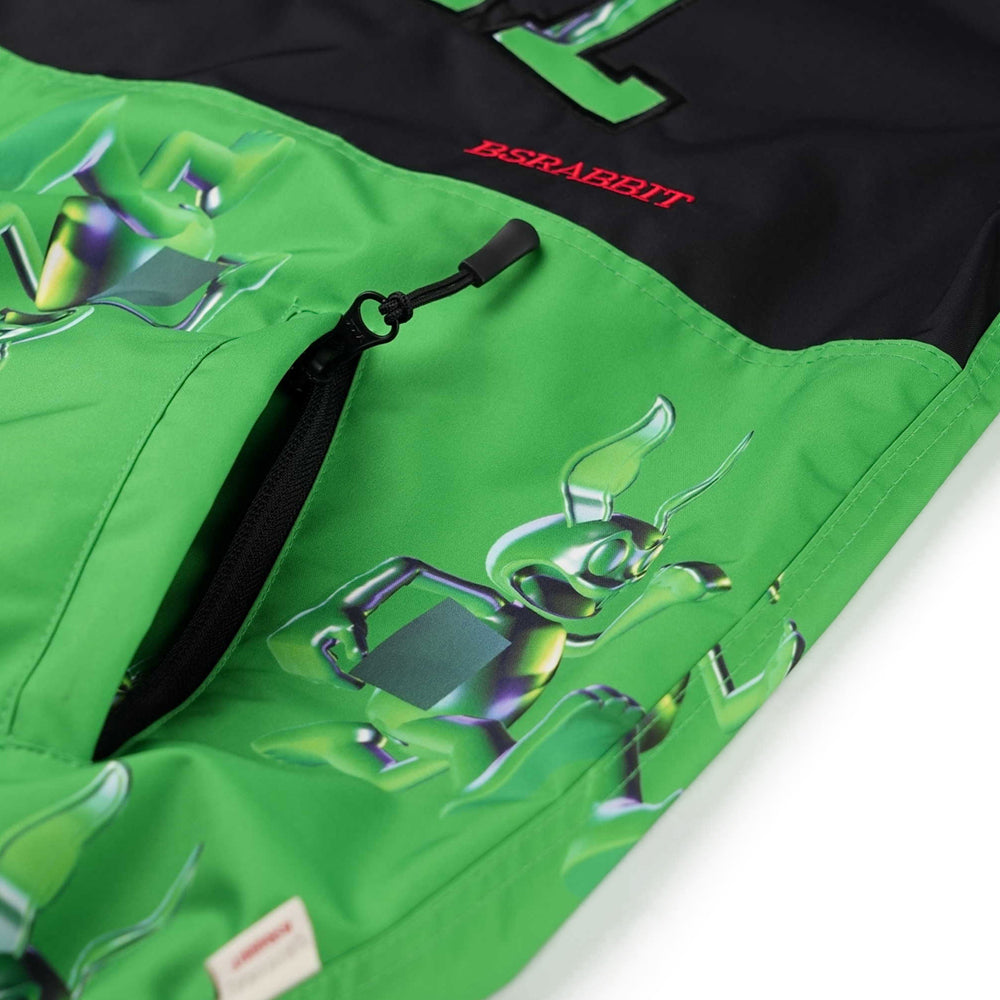 BSRABBIT 3D TRIPPY RB HOODED JACKET GREEN BSR2425FWJK106