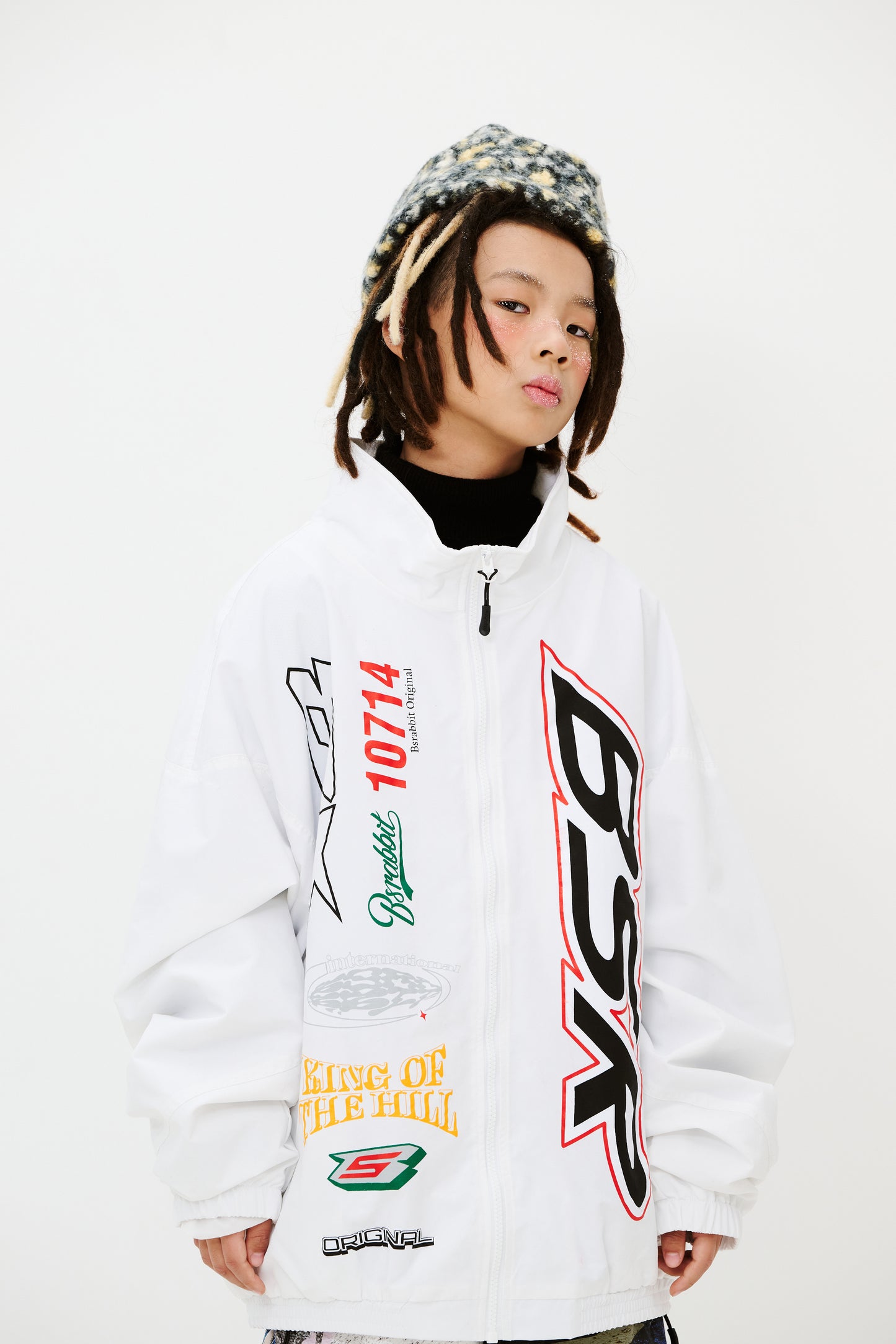 BSRABBIT BSR SPORTY TRACK JACKET WHITE BSR2425FWJK096