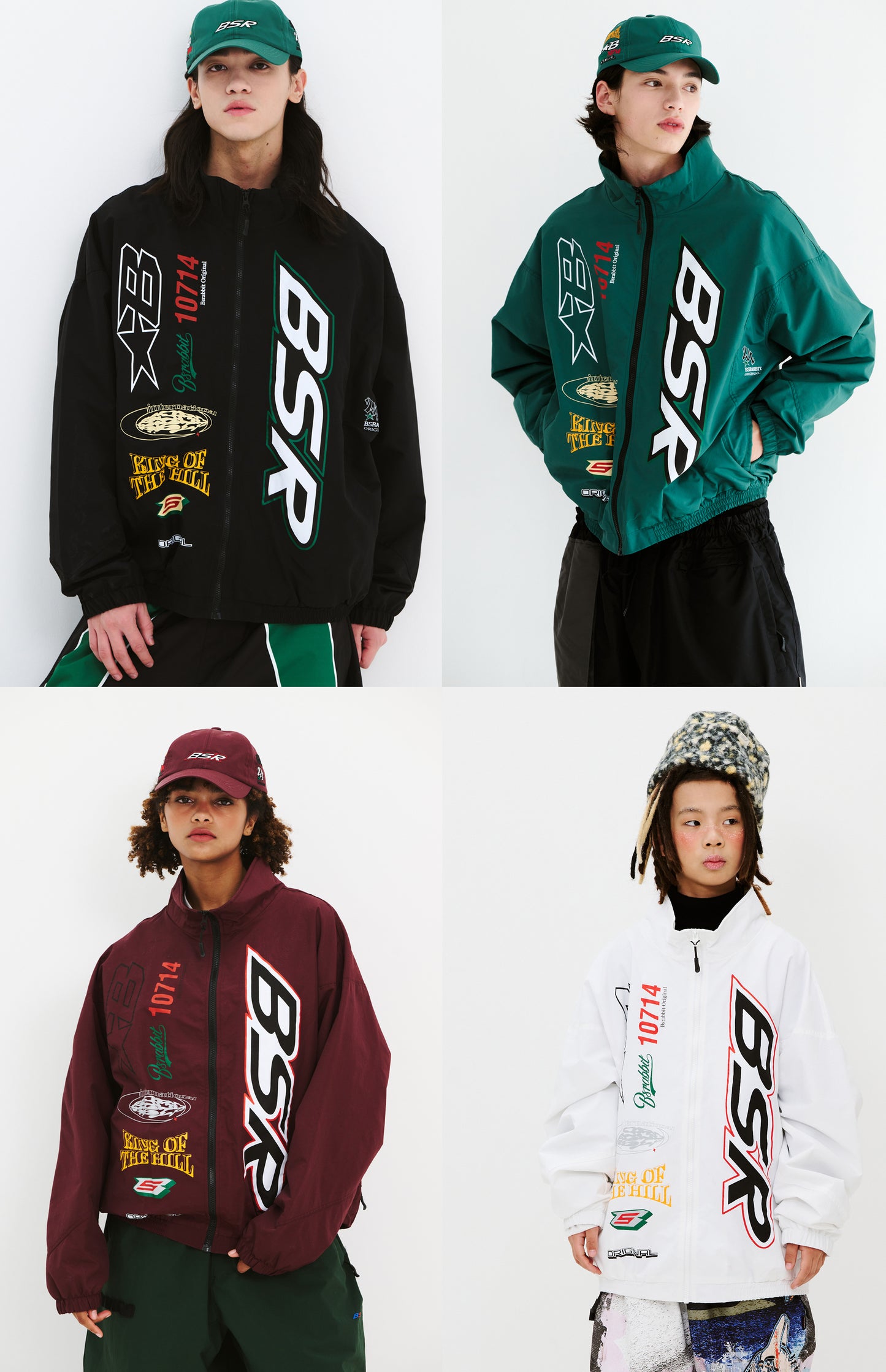 BSRABBIT BSR SPORTY TRACK JACKET WHITE BSR2425FWJK096