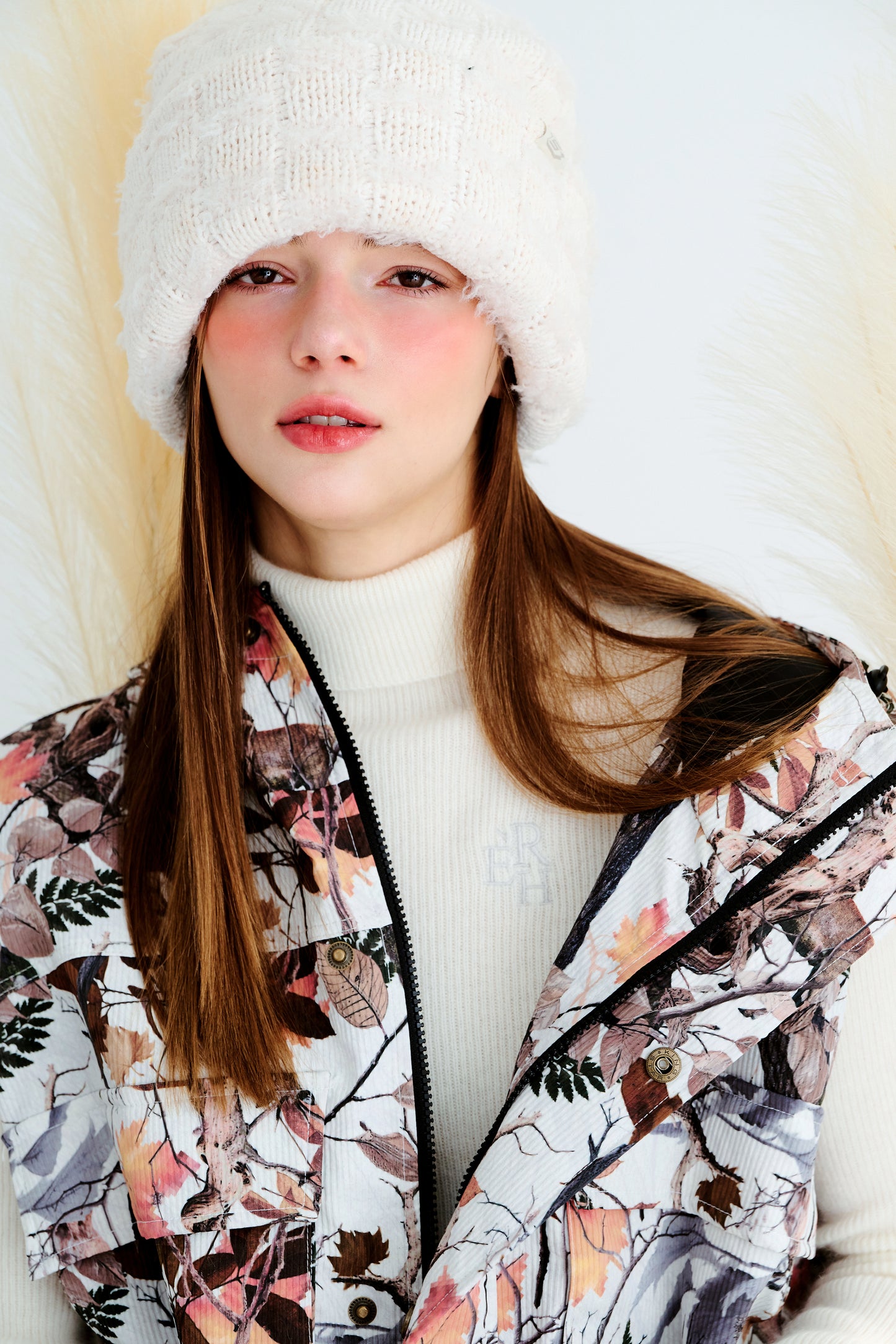 BSRABBIT DOUBLE YARN BEANIE CREAM BSR2425FWBN061