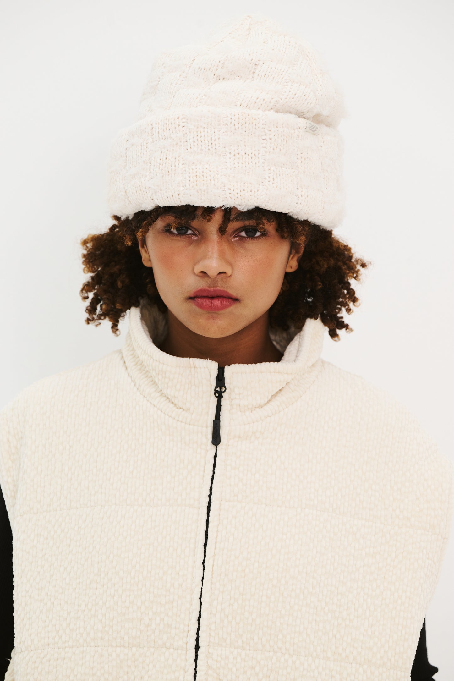BSRABBIT DOUBLE YARN BEANIE CREAM BSR2425FWBN061