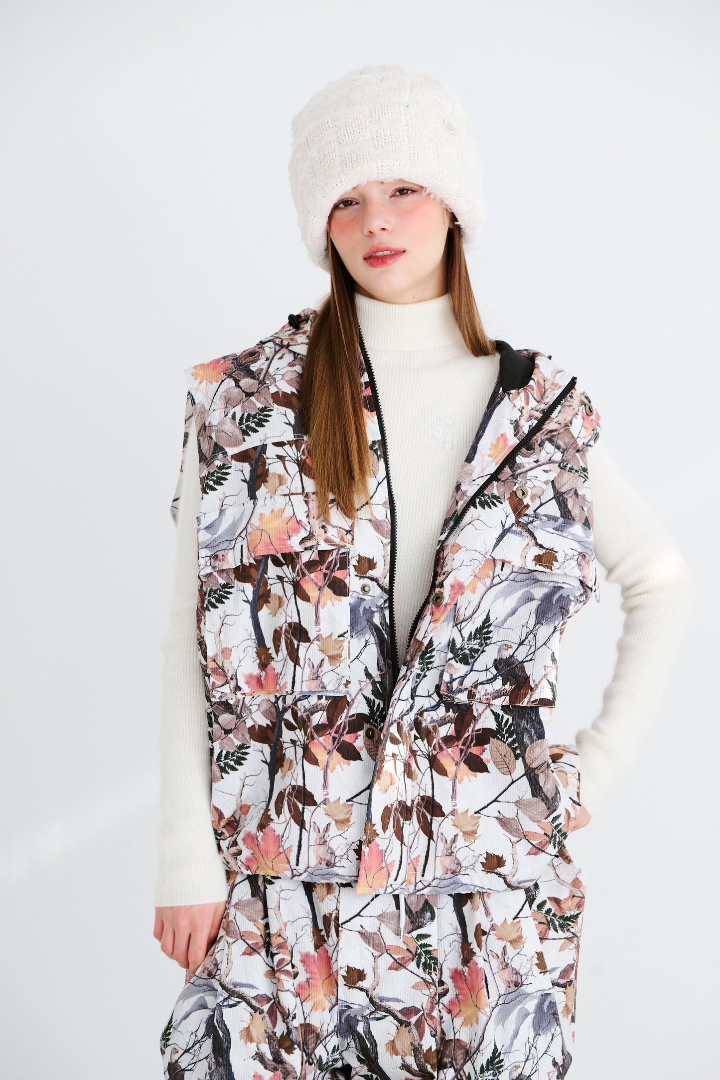 BSRABBIT DOUBLE YARN BEANIE CREAM BSR2425FWBN061