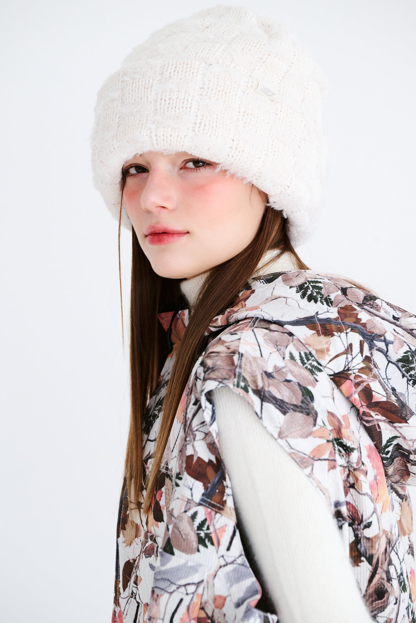 BSRABBIT DOUBLE YARN BEANIE CREAM BSR2425FWBN061