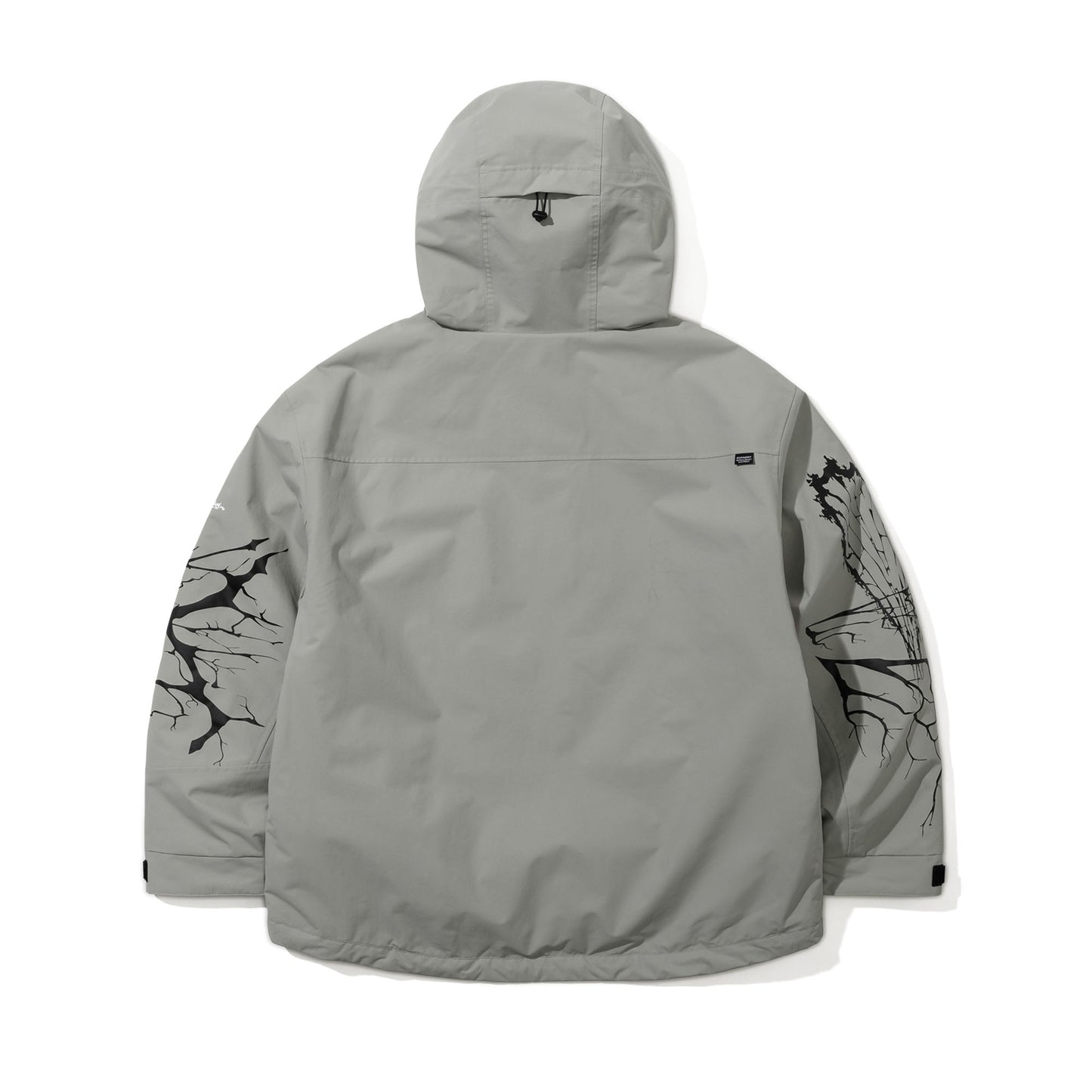 BSR2526FWJK002 DUAL ZIP SEAM SEALING HOODED JACKET INK SPLATTER GRAY