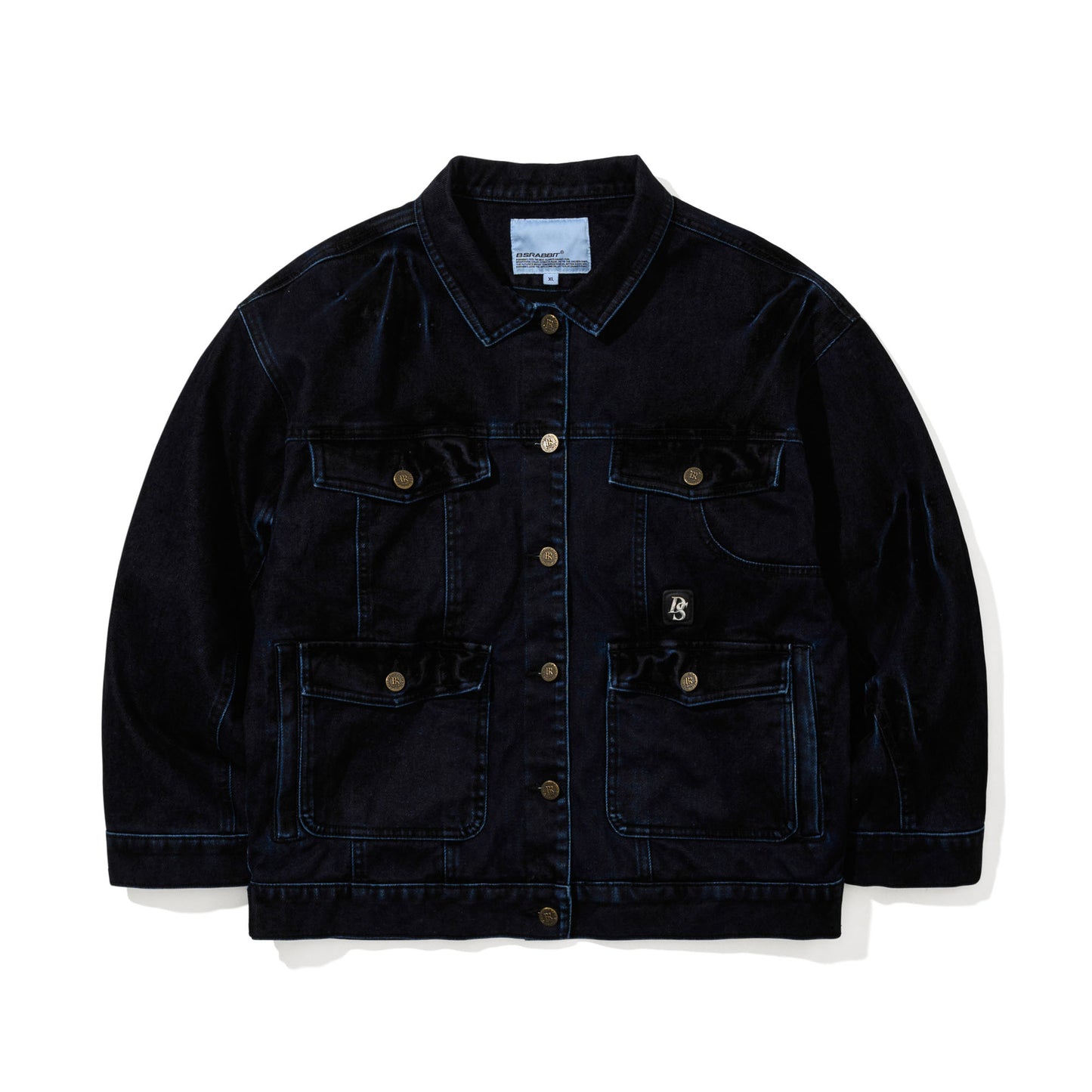 BSR2526FWJK025 DSXBS WAX REAL DENIM WIDE WORK JACKET WORN MIDNIGHT DENIM