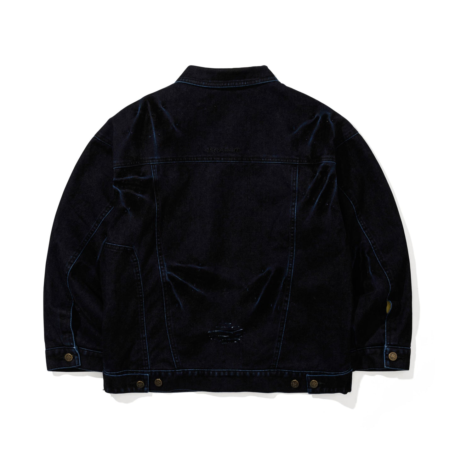 BSR2526FWJK025 DSXBS WAX REAL DENIM WIDE WORK JACKET WORN MIDNIGHT DENIM