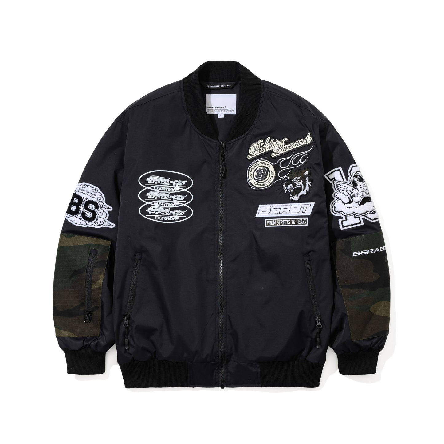 BSR2526FWJK038 FSTP 2OZ INSULATED VARSITY JACKET BLACK CAMO