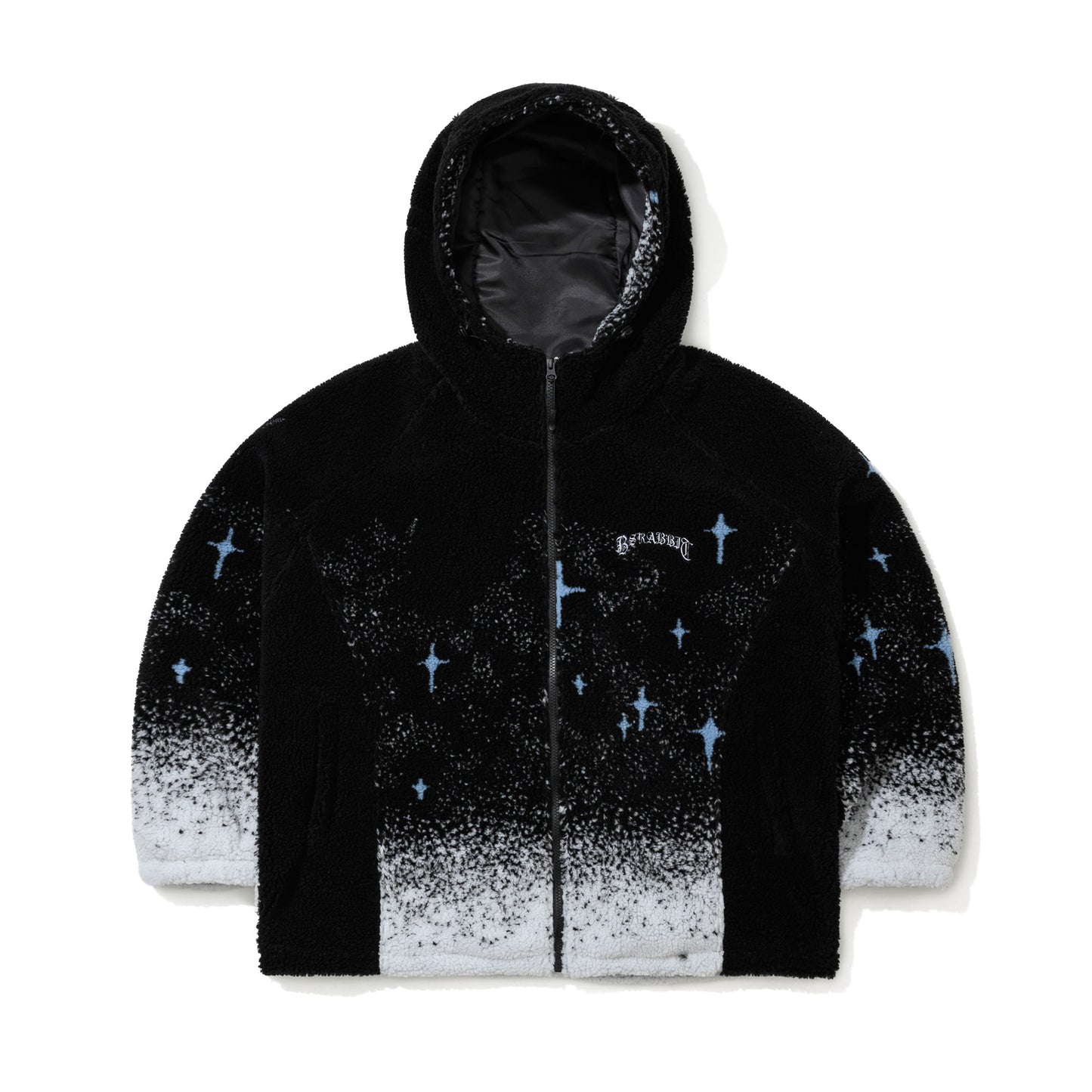 BSR2526FWJK053 BP SMOKING RABBIT FLEECE HOODED JACKET BLACK