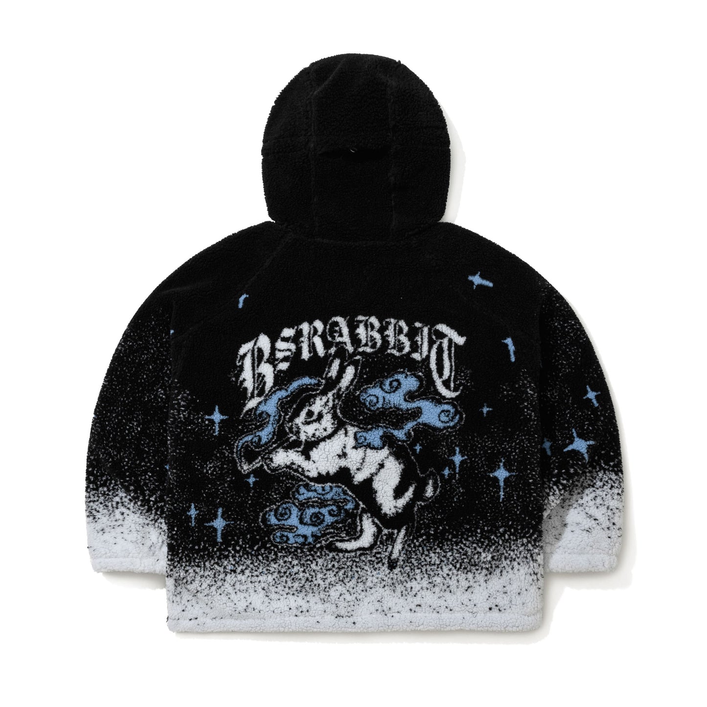 BSR2526FWJK053 BP SMOKING RABBIT FLEECE HOODED JACKET BLACK