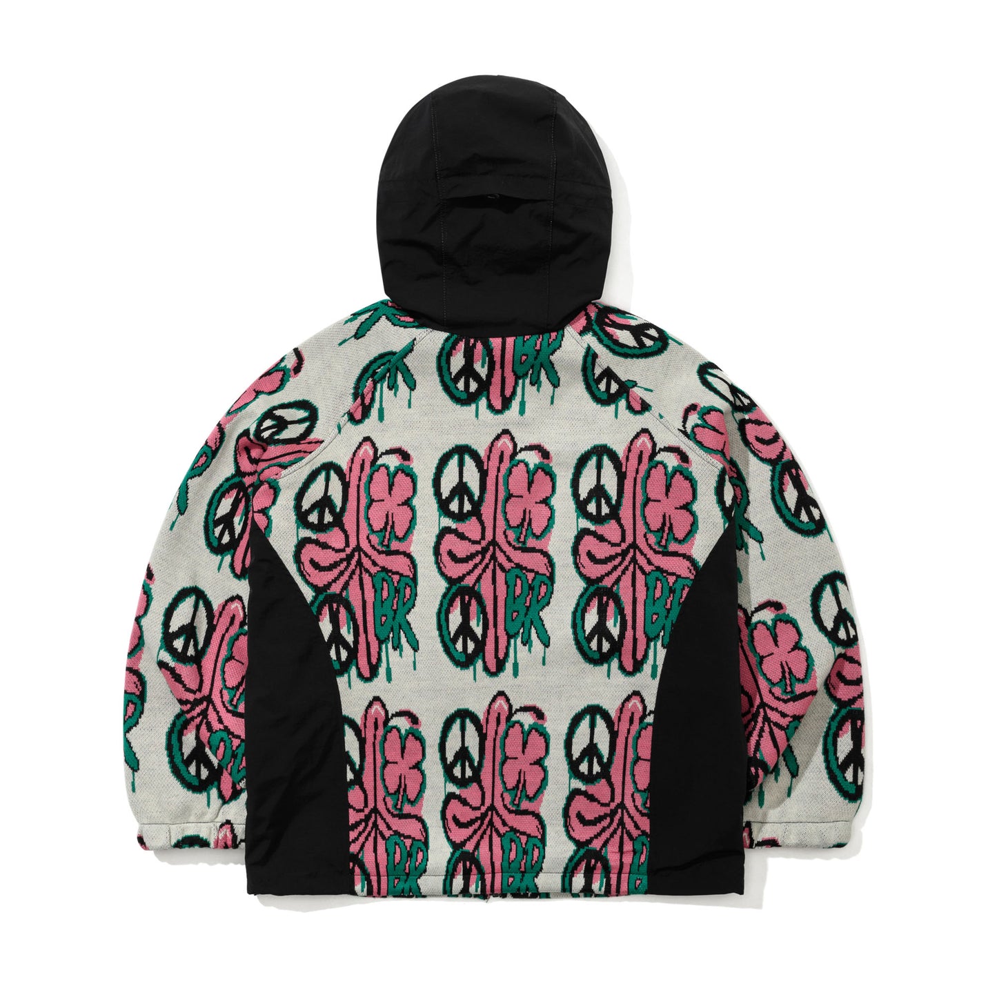 BSR2526FWJK072 PEACE BR JACQUARD HOODED JACKET WHITE