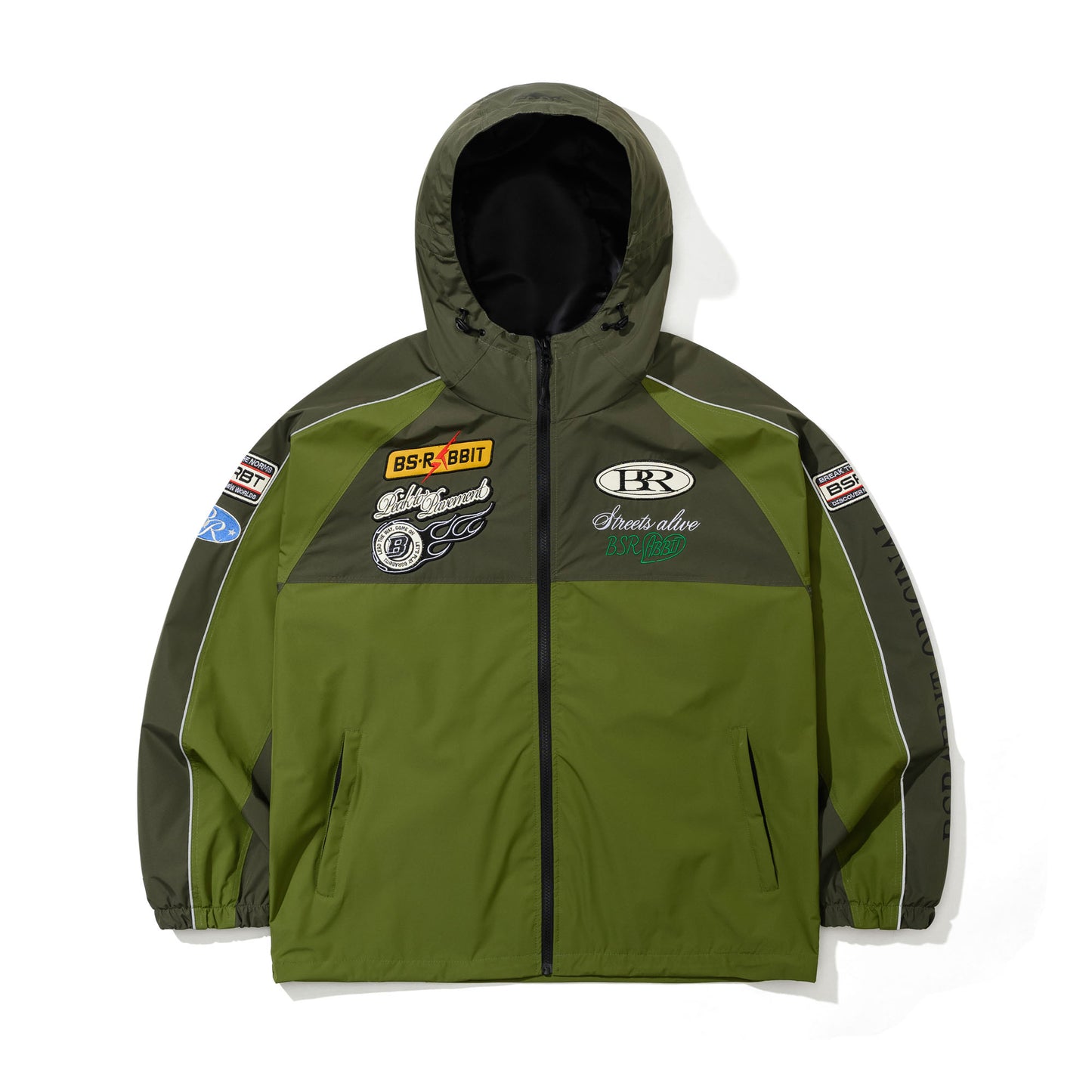 BSR2526FWJK079 vPATCHED UTILITY HOODED JACKET JACKET GREEN