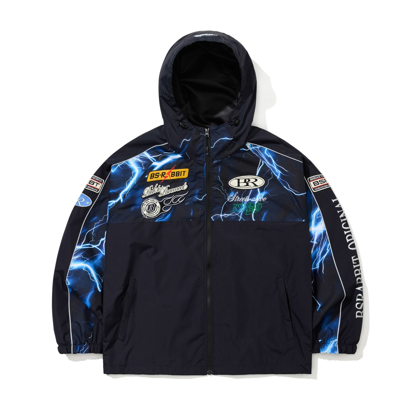 BSR2526FWJK082 PATCHED UTILITY HOODED JACKET JACKET NAVY / THUNDER BLUE