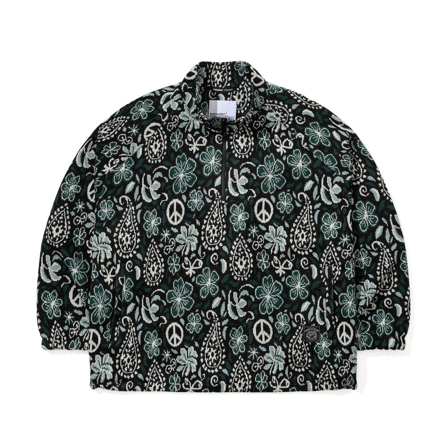 BSR2526FWJK143 PAISLEY PEACE JACQUARD ANORAK JACKET KHAKI
