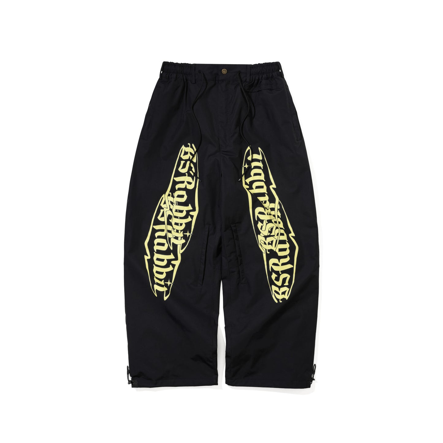 BSR2526FWPT046 VERTICAL PRINT SUPER WIDE VENTILATION PANTS BLACK