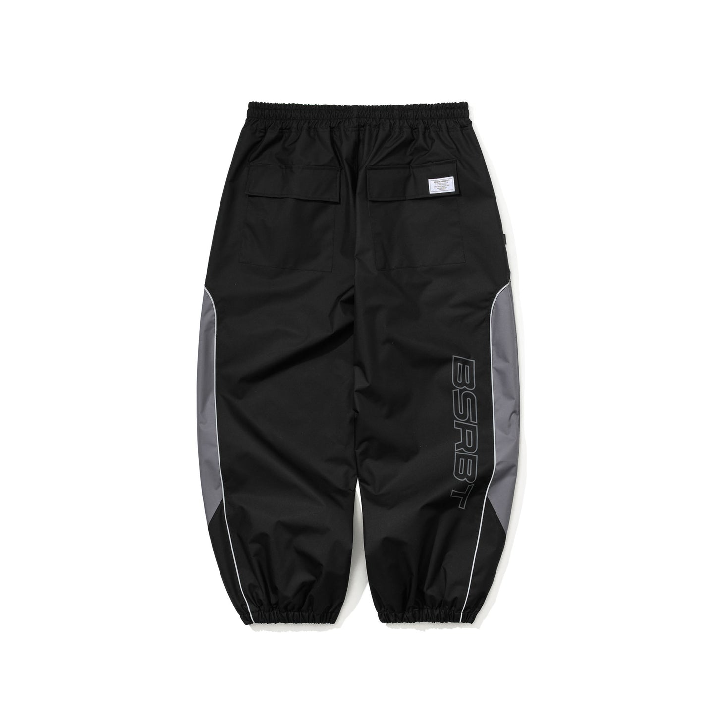BSR2526FWPT070 LIGHT WEIGHT REFLECTIVE LINE SUPER WIDE JOGGER PANTS BLACK