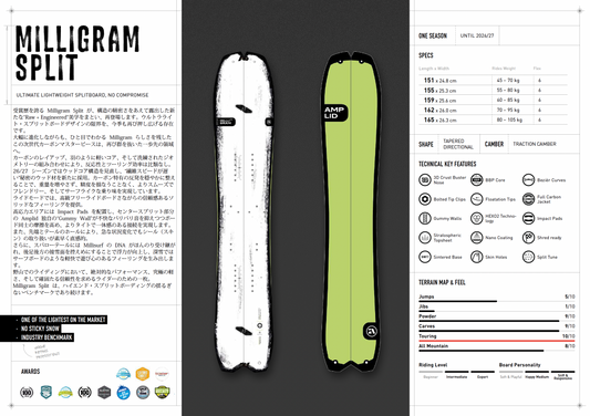 [予約販売]Amplid26-27 MILLIGRAM アンプリッド スプリットボード　ミリグラム