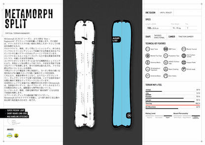 [予約販売]Amplid26-27 METAMORPH 155cm アンプリッド　スプリットボード　メタモルフ