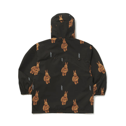 BSRABBIT 3D BEARRABBIT HOODED ANORAK JACKET BLACK BSR2425FWJK149