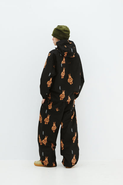 BSRABBIT 3D BEARRABBIT HOODED ANORAK JACKET BLACK BSR2425FWJK149