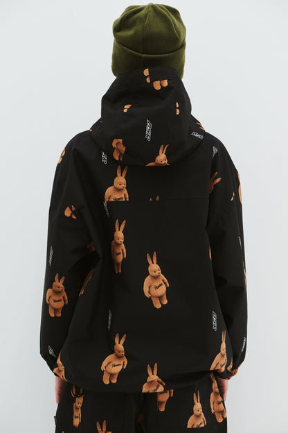 BSRABBIT 3D BEARRABBIT HOODED ANORAK JACKET BLACK BSR2425FWJK149