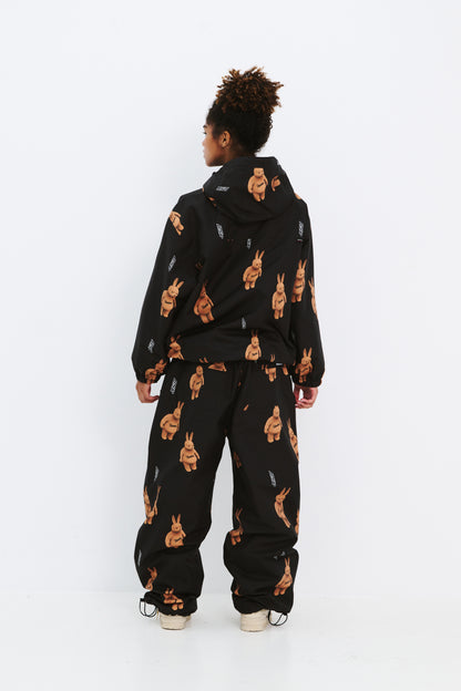 BSRABBIT 3D BEARRABBIT HOODED ANORAK JACKET BLACK BSR2425FWJK149