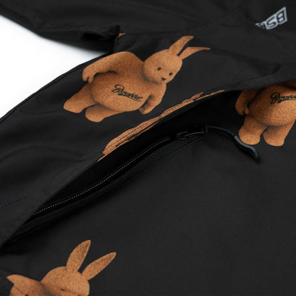 BSRABBIT 3D BEARRABBIT HOODED ANORAK JACKET BLACK BSR2425FWJK149