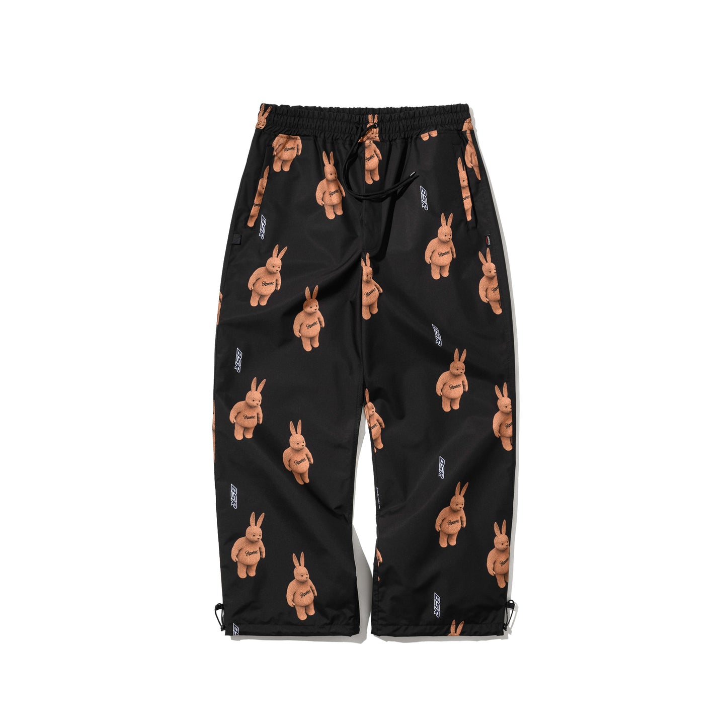 BSRABBIT 3D BEARRABBIT WIDE TRACK PANTS BLACK BSR2425FWPT095