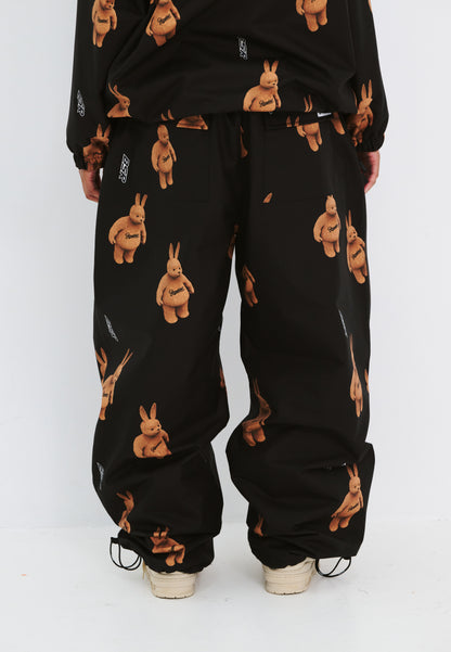 BSRABBIT 3D BEARRABBIT WIDE TRACK PANTS BLACK BSR2425FWPT095