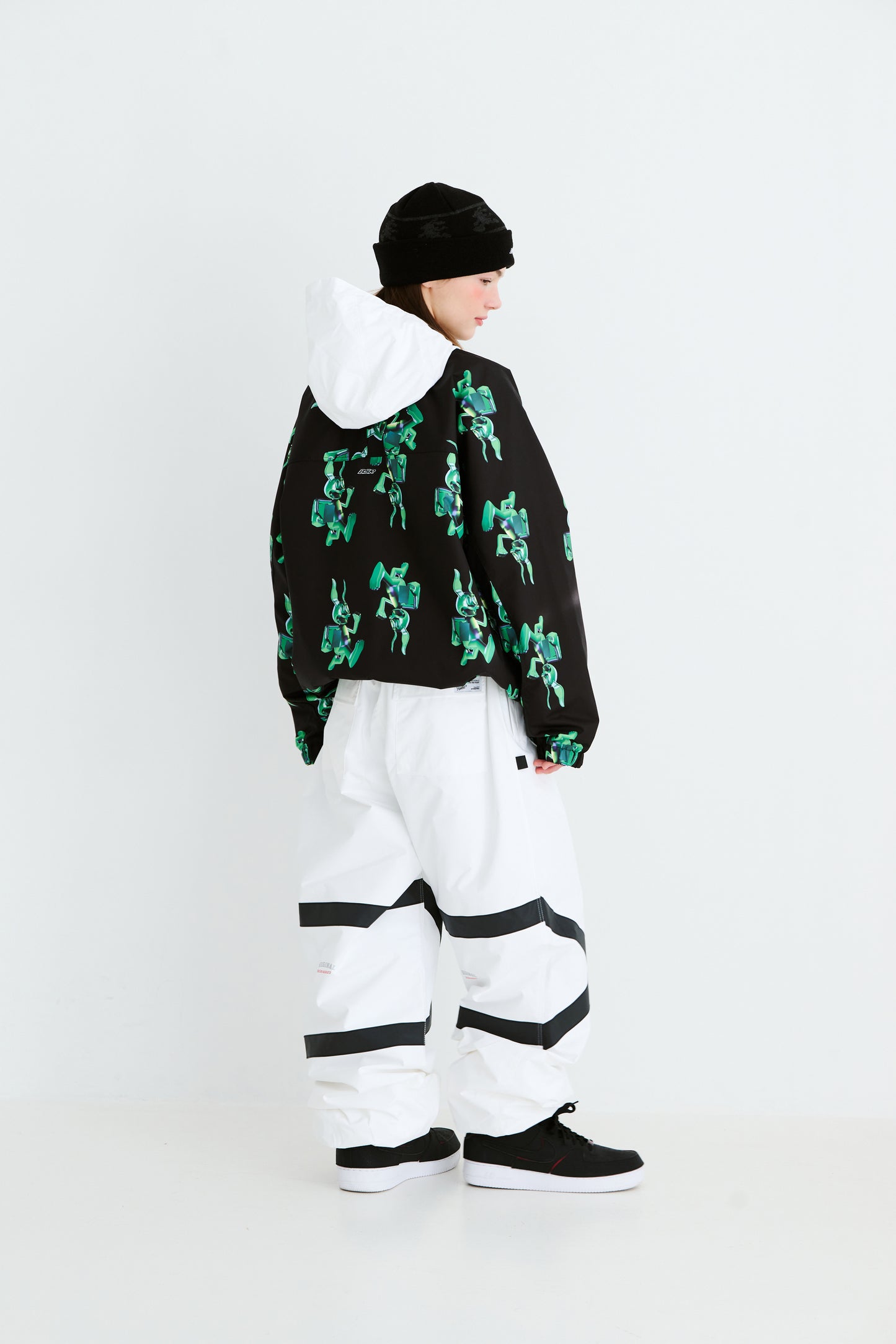 BSRABBIT 3D TRIPPY RB HOODED JACKET BLACK BSR2425FWJK107