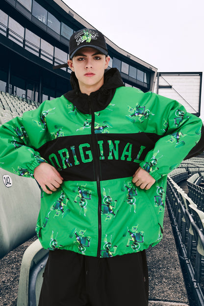 BSRABBIT 3D TRIPPY RB HOODED JACKET GREEN BSR2425FWJK106