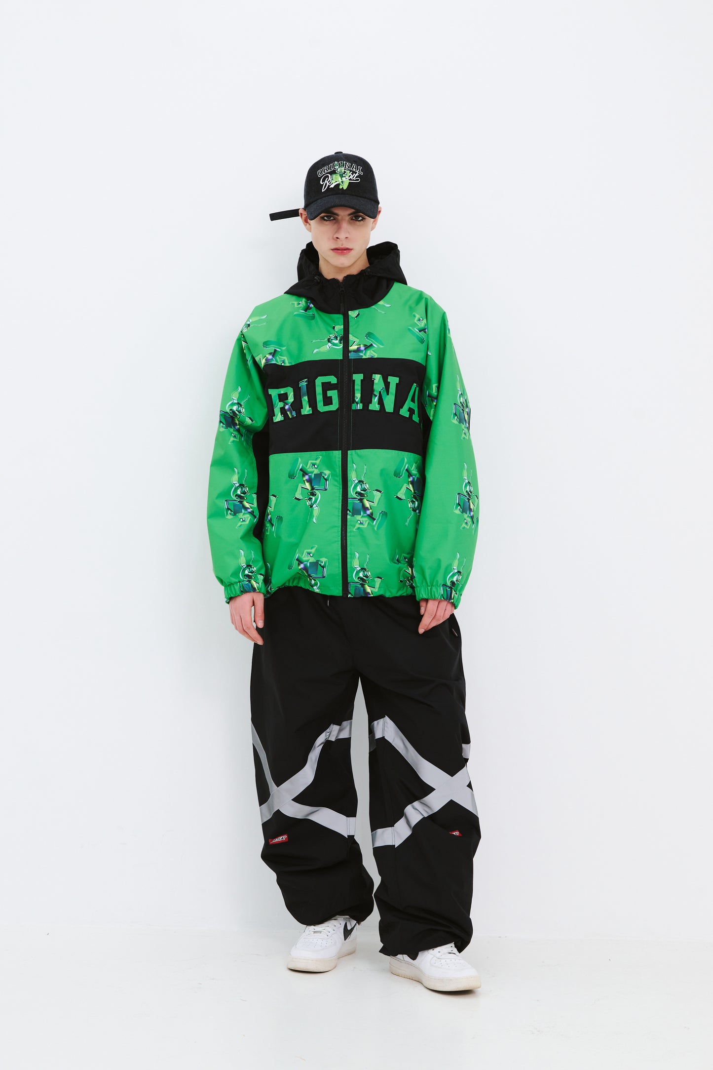 BSRABBIT 3D TRIPPY RB HOODED JACKET GREEN BSR2425FWJK106