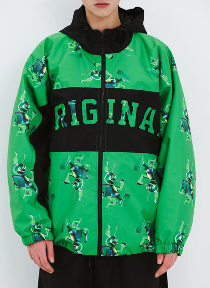 BSRABBIT 3D TRIPPY RB HOODED JACKET GREEN BSR2425FWJK106