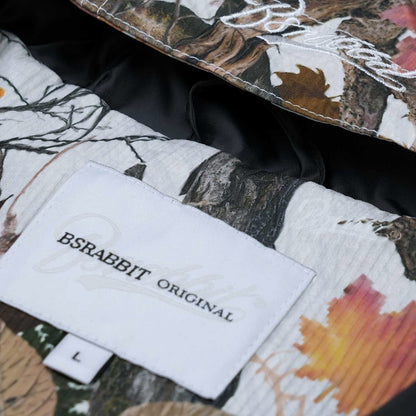 BSRABBIT BIG POCKET HOODED JACKET REALTREE WHITE BSR2425FWJK053