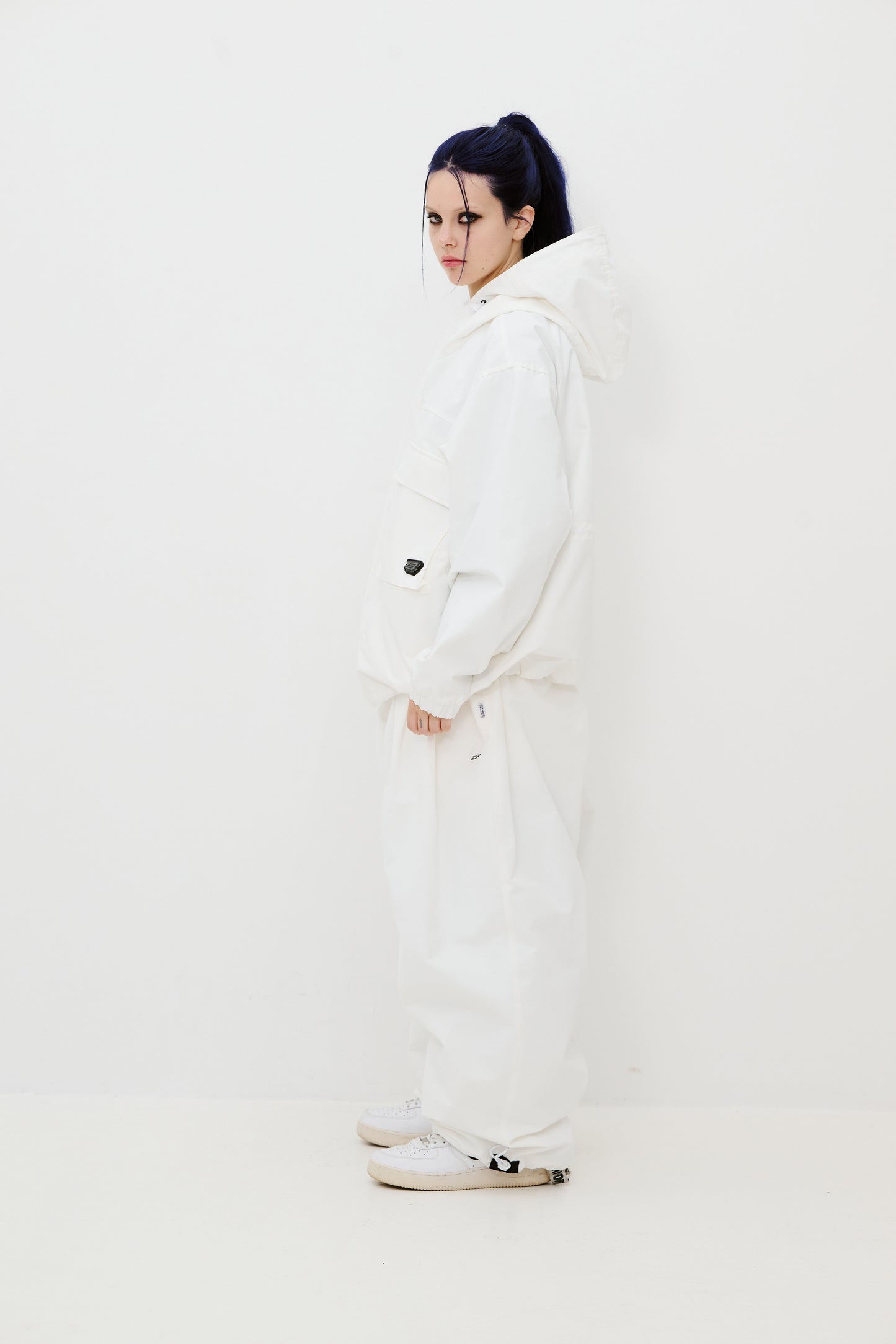 BSRABBIT BIG POCKET HOODED JACKET WHITE BSR2425FWJK054