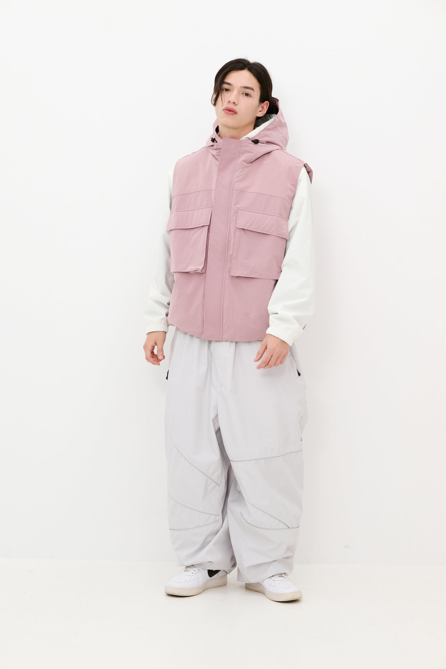 BSRABBIT BIG POCKET HOODED VEST INDY PINK BSR2425FWJK132