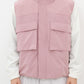 BSRABBIT BIG POCKET HOODED VEST INDY PINK BSR2425FWJK132