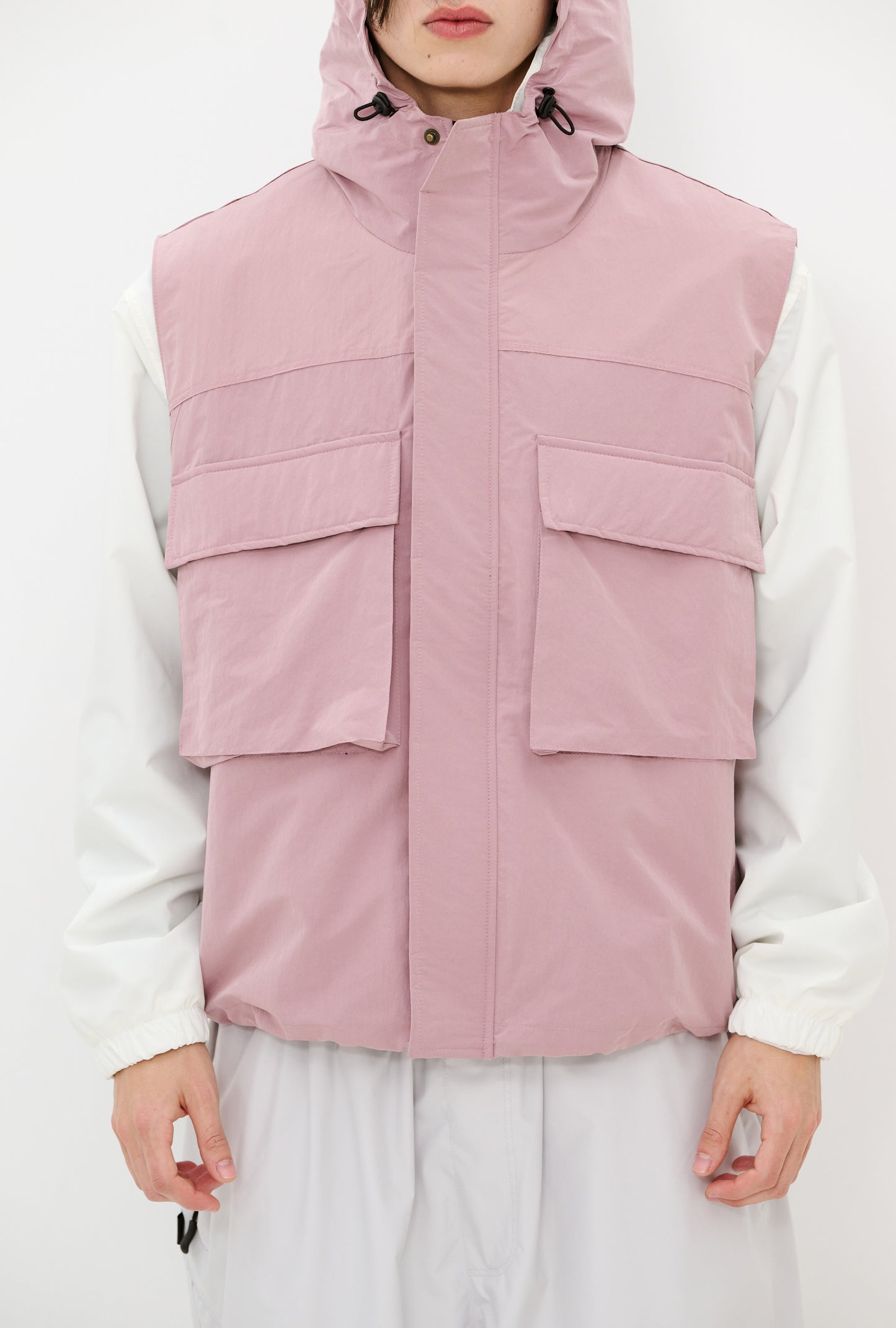 BSRABBIT BIG POCKET HOODED VEST INDY PINK BSR2425FWJK132