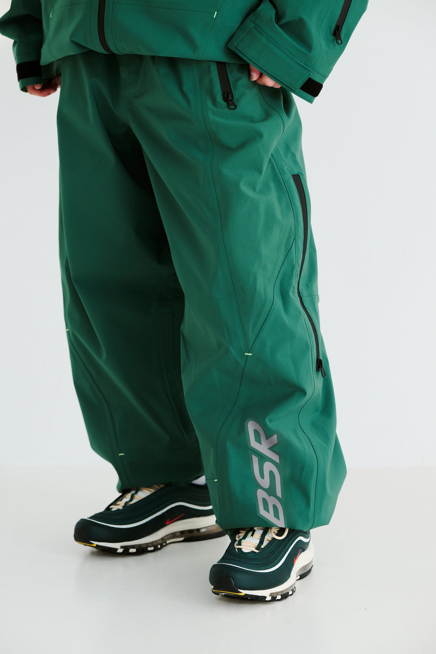 BSRABBIT BSR 3L SEAM SEALING WIDE VENTILATION PANTS GREEN BSR2425FWPT008