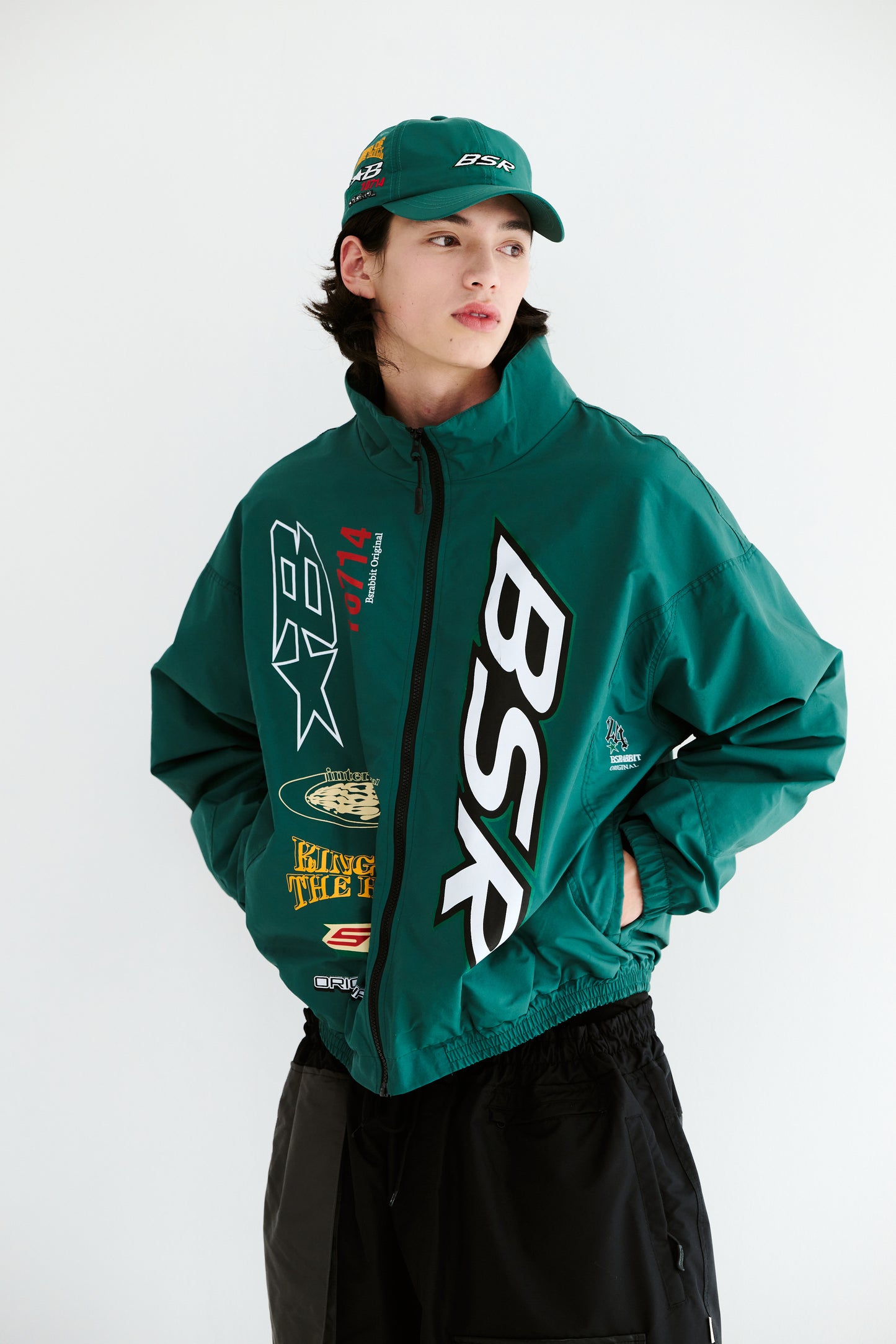 BSRABBIT BSR SPORTY TRACK JACKET GREEN BSR2425FWJK095