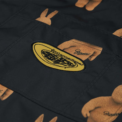 BSRABBIT CARGO POCKET WIDE BIB PANTS 3D BEARRABBIT BLACK BSR2425FWPT101
