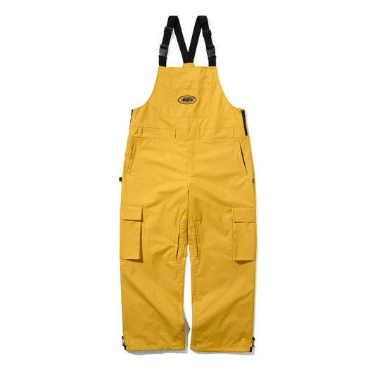 BSRABBIT CARGO POCKET WIDE BIB PANTS HERRINGBONE MUSTARD BSR2425FWPT100