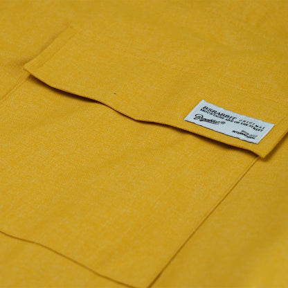 BSRABBIT CARGO POCKET WIDE BIB PANTS HERRINGBONE MUSTARD BSR2425FWPT100