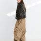 BSRABBIT COMFY SHORT DOWN PADDING JUMPER VINTAGE LEATHER BROWN BSR2425FWJK020