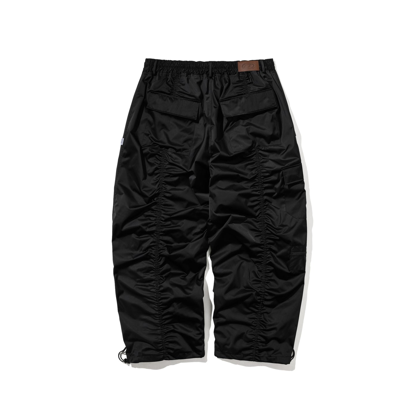 BSRABBIT DOUBLE SHIRRING SUPER WIDE PANTS BLACK BSR2425FWPT070