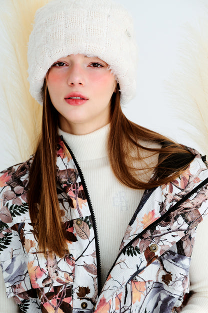 BSRABBIT DOUBLE YARN BEANIE CREAM BSR2425FWBN061