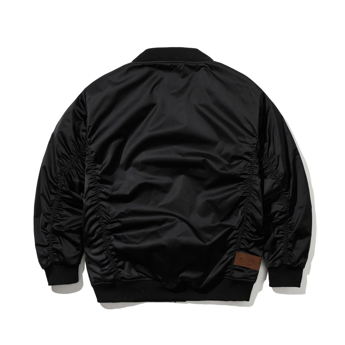 BSRABBIT DOUBLE ZIPPER SHIRRING MA-1 JACKET BLACK BSR2425FWJK062