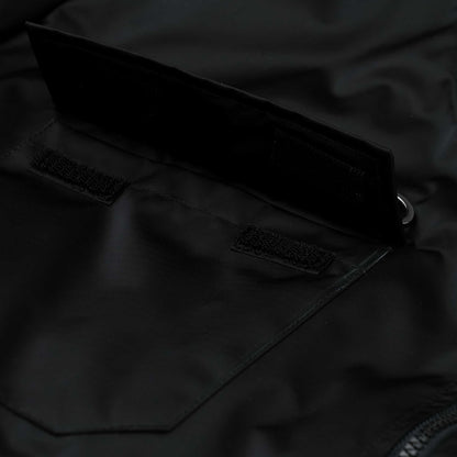 BSRABBIT DOUBLE ZIPPER SHIRRING MA-1 JACKET BLACK BSR2425FWJK062