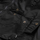 BSRABBIT DOUBLE ZIPPER SHIRRING MA-1 JACKET BLACK BSR2425FWJK062